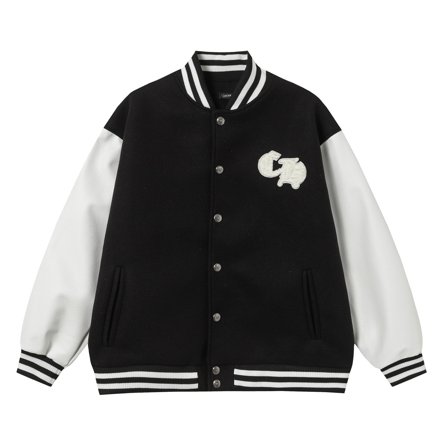 Chrome Hearts Varsity Jacket - Black White Gothic Baseball Coat 2206