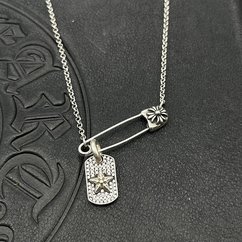 Chrome Hearts pin necklace with various elements