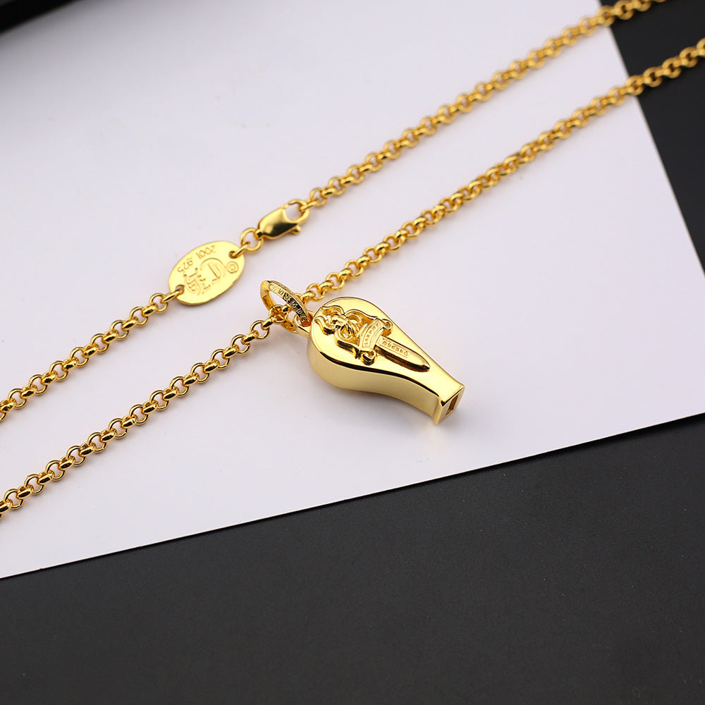 chrome hearts 24 gold holy sword whistle pendant
