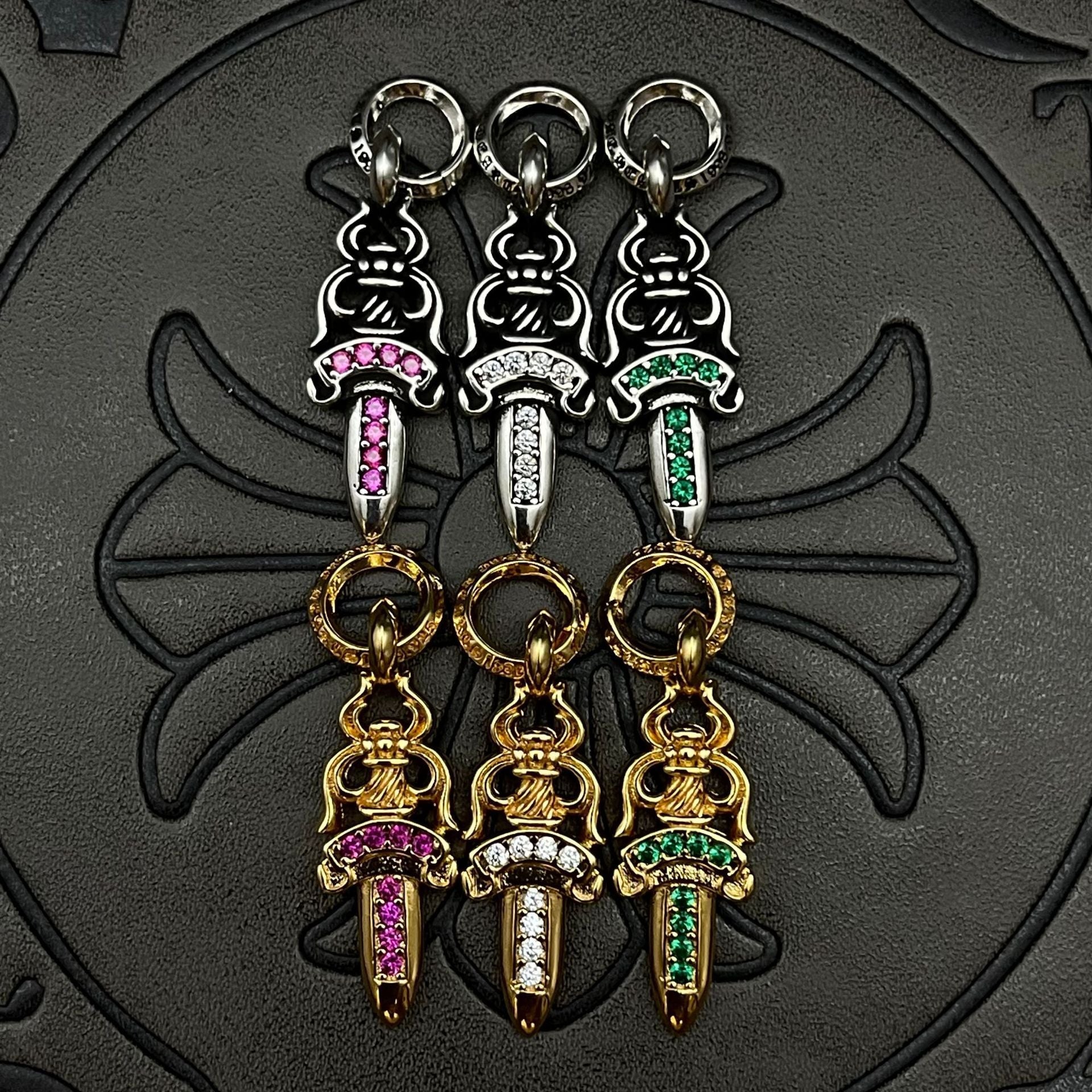 Chrome Hearts small diamond-encrusted sword pendant