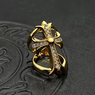 Chrome Hearts gold diamond endless ring