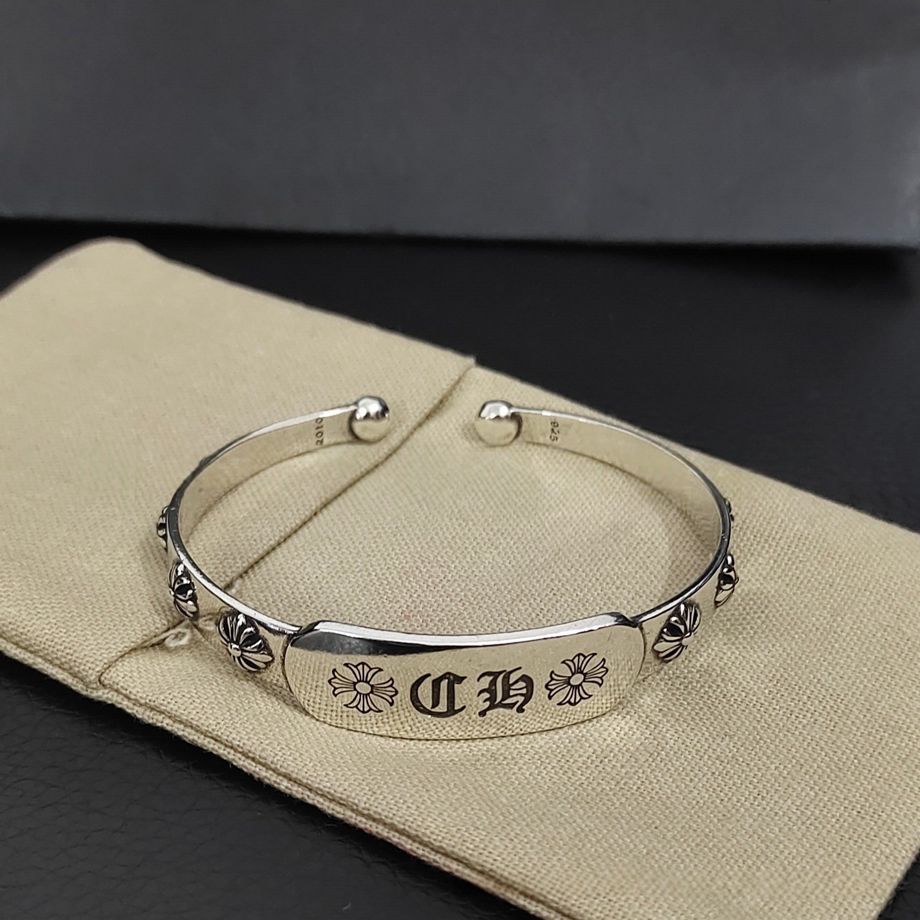 Chrome Hearts adjustable cross open bracelet