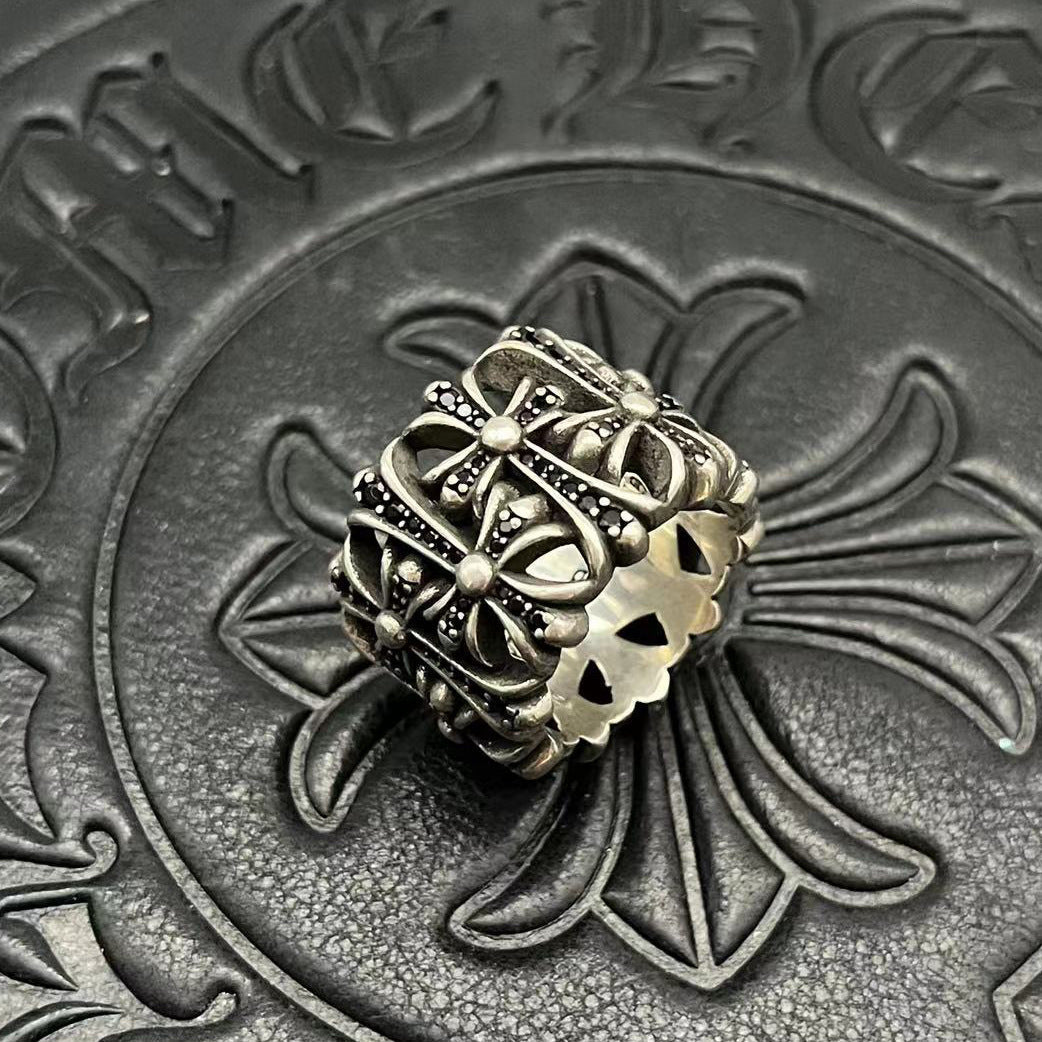 chrome hearts 925 silver retro ring