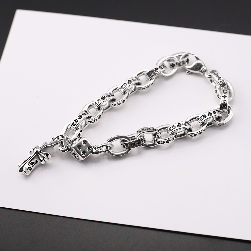 Chrome Hearts cross Dice letter bracelet