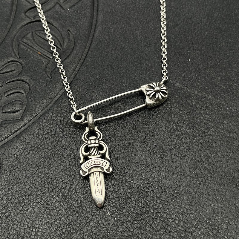 Chrome Hearts pin necklace with various elements