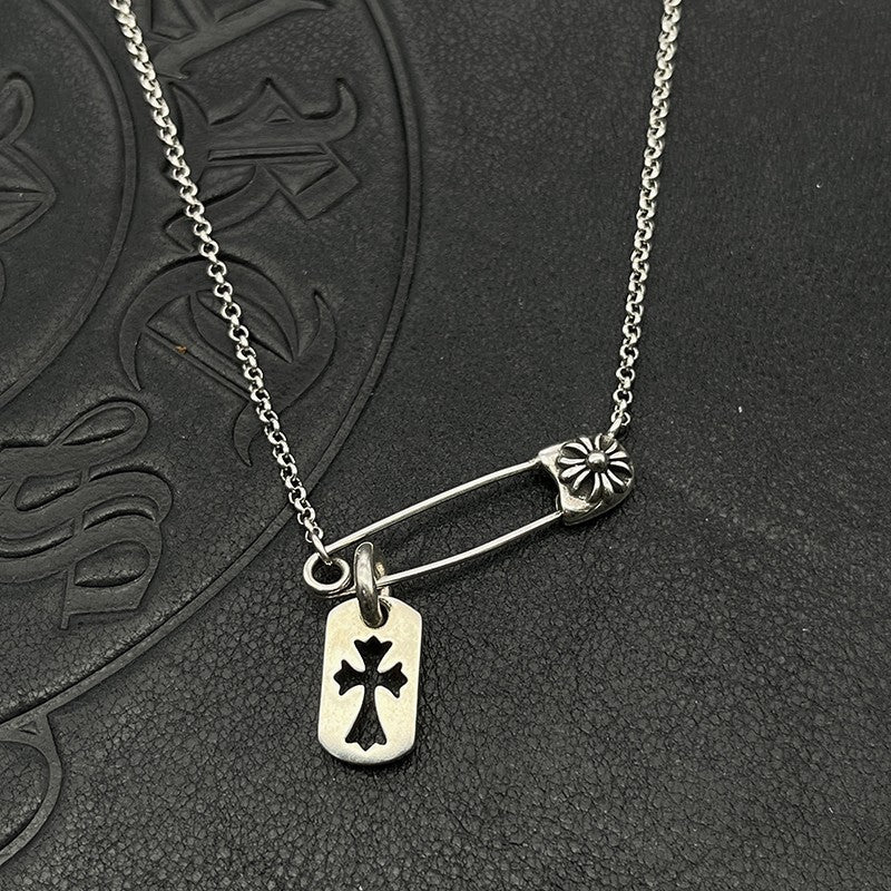 Chrome Hearts pin necklace with various elements