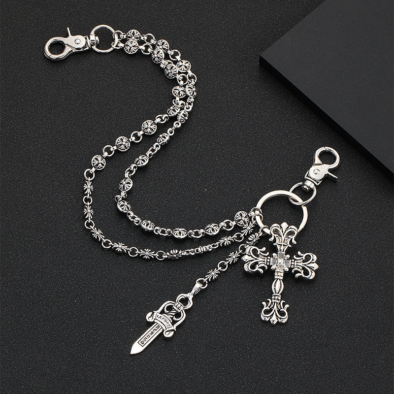 Chrome Hearts double-layer cross retro trouse chain