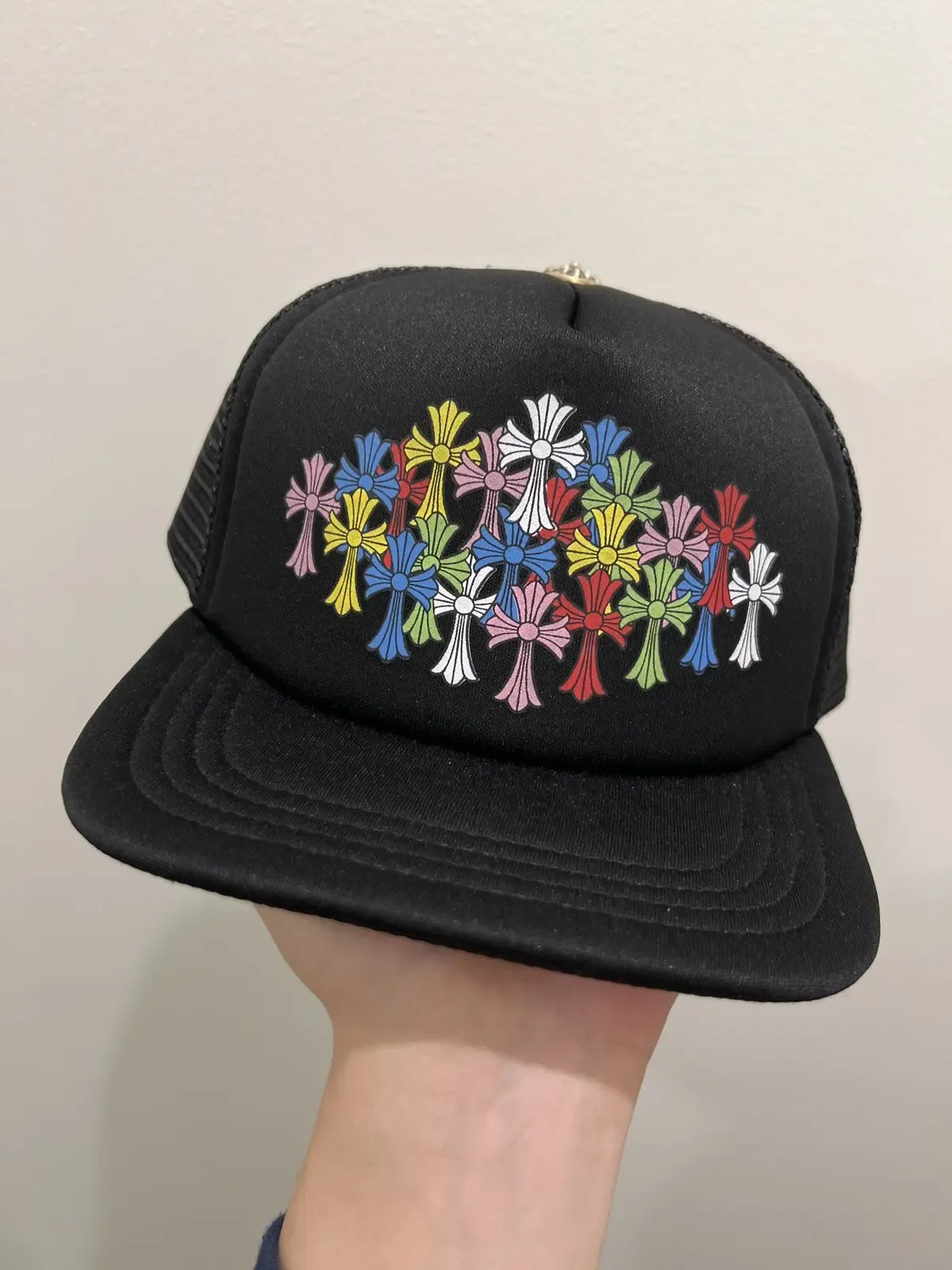 Chrome Hearts Multi Color Cemetery Cross Trucker Cap